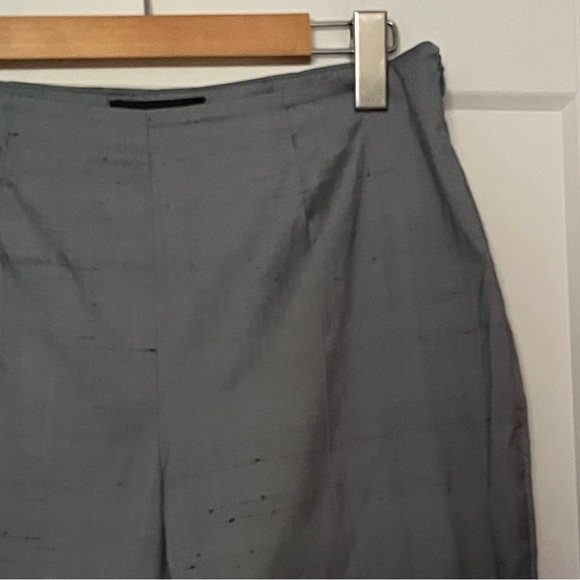 Piazza Sempione Audrey Silk Silver/Gray Metallic Cropped Trousers - Picture 6 of 9